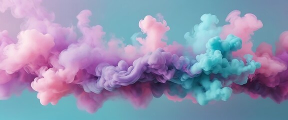 Fototapeta premium Pastel Color Smoke Clouds Abstract Dreamlike Background