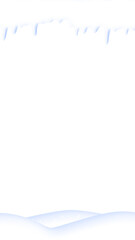 christmas snowfall and border snow capes frame isolated on transparent background ,winter snowy sky holiday and new year vertical social media design element	