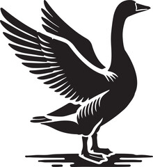 silhouette of a goose