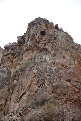 the texture of the red rocks in the canyon