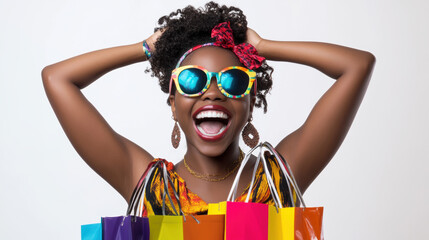 woman with shopping bags