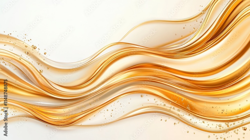 Poster elegant golden waves creating a luxurious and dynamic visual effect for various design applications.