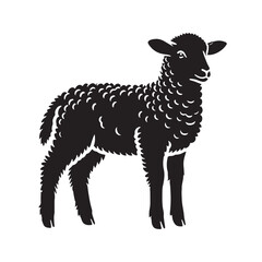 Simplified lamb silhouette for modern digital projects - Lamb illustration - minimallest lamb vector

