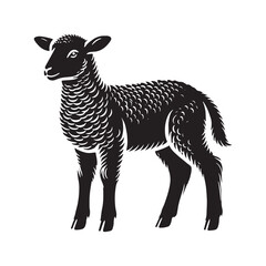 Unique lamb silhouette for digital creative media - Lamb illustration - minimallest lamb vector
