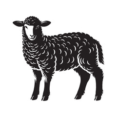 Stylish lamb silhouette for creative projects - Lamb illustration - minimallest lamb vector
