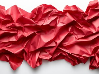 Wrinkled red paper texture background.