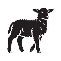 Majestic lamb silhouette for creative projects - Lamb black vector
