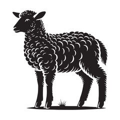 Minimalistic lamb silhouette for versatile media designs - Lamb illustration - minimallest lamb vector
