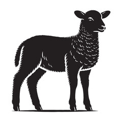Bold lamb silhouette for modern design projects - Lamb black vector
