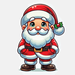 Christmas Santa Claus Isolated on white Background. Vector illustration. on white background 