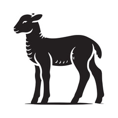 Lamb silhouette for digital art projects - Lamb black vector
