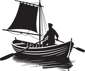 silhouette of a boat