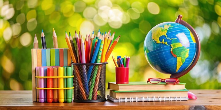 Back to School Sale: Colorful Bokeh Design with School Supplies - Powered by Adobe