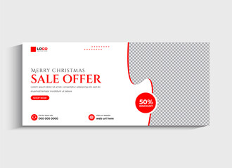 Christmas sale social media Facebook cover or web banner template