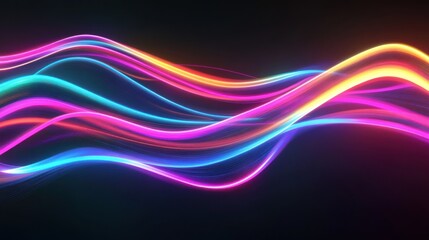 Naklejka premium Abstract Neon Waves Abstract Background
