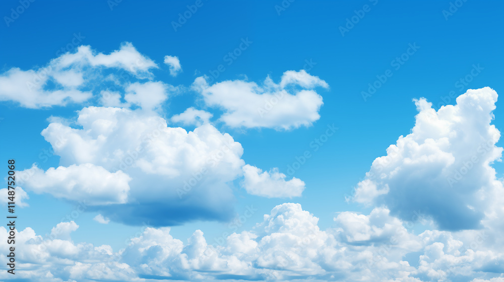 Wall mural sky background with tiny clouds. panorama sky background