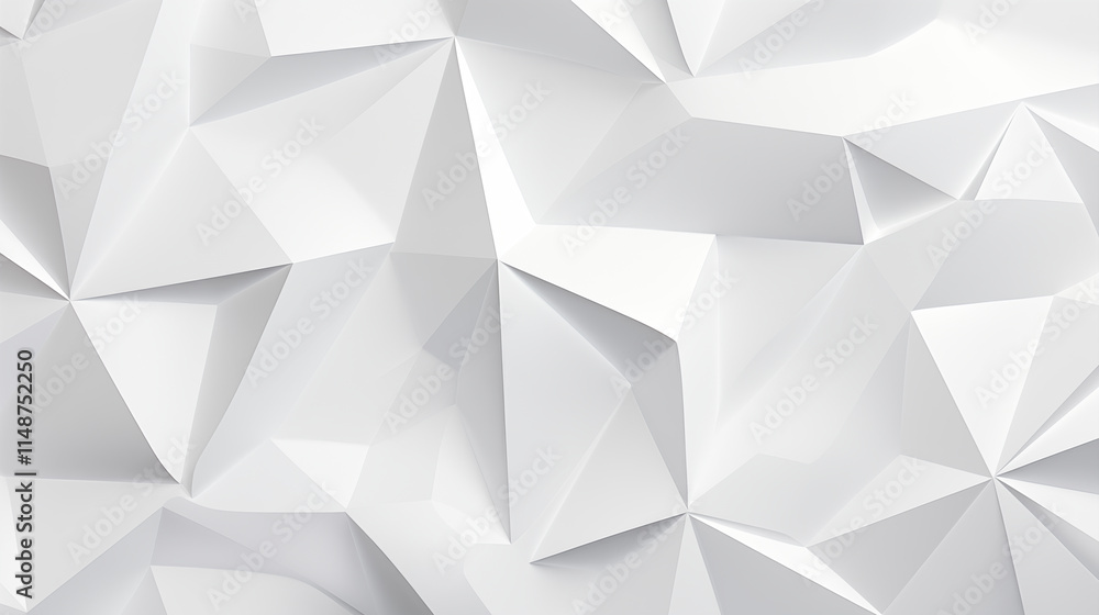 Poster abstract minimalist geometric triangle lowpoly mosaic pattern. white triangular abstract background.