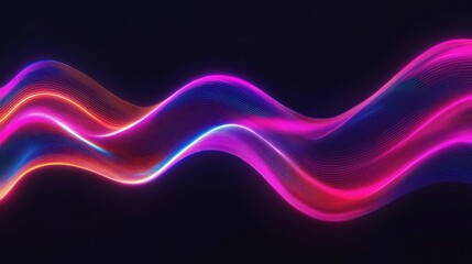 Abstract Neon Wave with Vibrant Hues