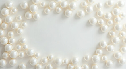 pearl necklace on white background