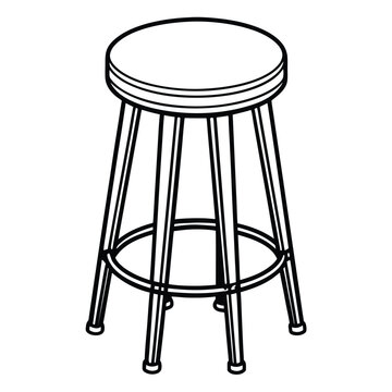 recommend clip art: Simple Bar Stool Outline Vector Illustration 