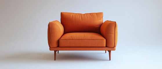 Modern Orange Armchair: A Study in Minimalist Design