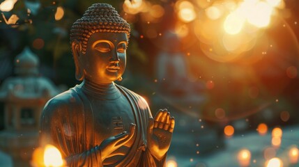 Buddha telephoto lens realistic bright lighting --ar 16:9 --v 6 Job ID: 979a3792-5806-4081-9bce-6f2ad9966721
