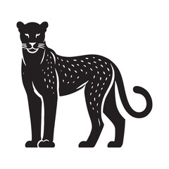 Detailed leopard silhouette for artistic design projects - Leopard black vector
