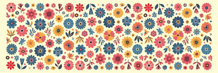 pattern with colorful flowers
