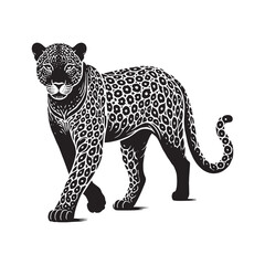 Leopard silhouette for versatile media projects - Leopard black vector
