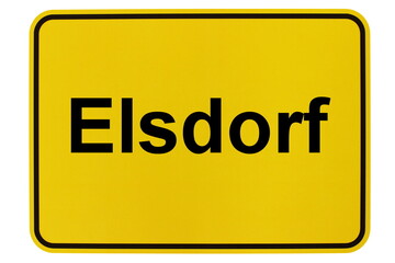 Illustration eines Ortsschildes der Gemeinde Elsdorf in Niedersachsen