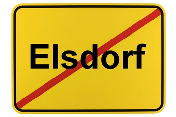 Illustration eines Ortsschildes der Gemeinde Elsdorf in Niedersachsen