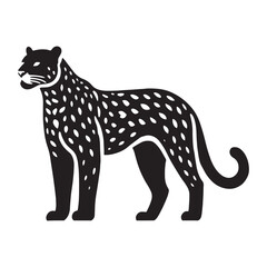 Elegant leopard silhouette for versatile creative projects - Leopard illustration - minimallest leopard vector
