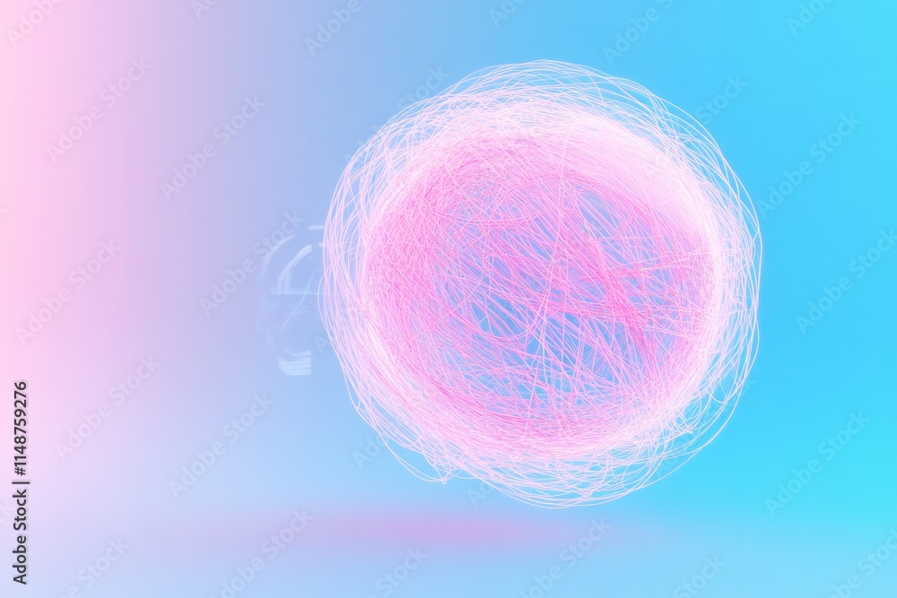 Fototapete abstract sphere of light with surreal energy flows on gradient background
