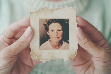 Close-Up of Hands Holding Vintage with Aged Edges in Soft Light