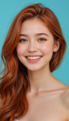 Naklejka premium portrait of a woman close up smile