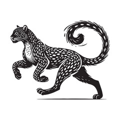 Running Leopard silhouette for versatile artistic designs - Running Leopard black vector

