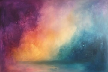 Abstract Colorful Landscape Painting With Vivid Hues