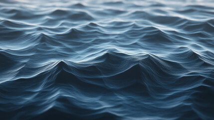 Obraz premium Top view of ocean waves with detailed blue water captured in sharp focus. High-resolution, hyperrealistic cinematic photography highlights natural lighting and volumetric textures for a stunning
