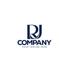 Monogram logo design of the letters RJ. 