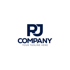 Monogram logo design of the letters RJ. 