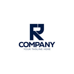 Monogram logo design of the letters RJ. 