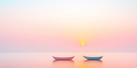 Serene Indian Coastal Sunrise with Vibrant Boats at Dawn