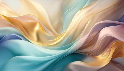 Luxurious fashion ad background featuring soft pastel gradients seamlessly blended with elegant golden accents, exuding sophistication and modern style.