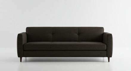 Dark Brown Fabric Sofa - Studio Shot
