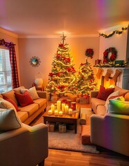 Full-View Christmas Lounge: Stylish and Festive Inspiration