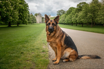 German Shepherd Dog on Windsor Long Walk