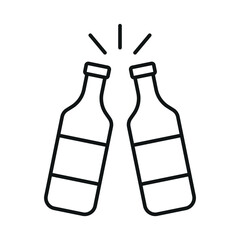 Wine bottle and glass icon features a sleek and sophisticated design