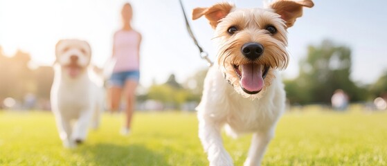 Community Dog Walk in Sunny Park Volunteer Group Promoting Animal Rescue and Adoption