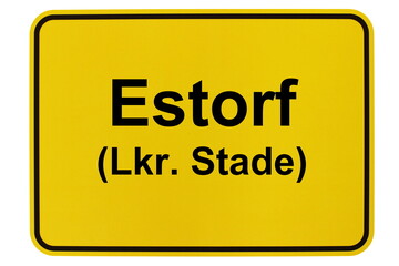 Illustration eines Ortsschildes der Gemeinde Estorf (Lkr. Stade) in Niedersachsen