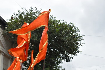 Ganpati Festival in Pune, India. Ganesh Visarjan, Tilak road, Drum parades